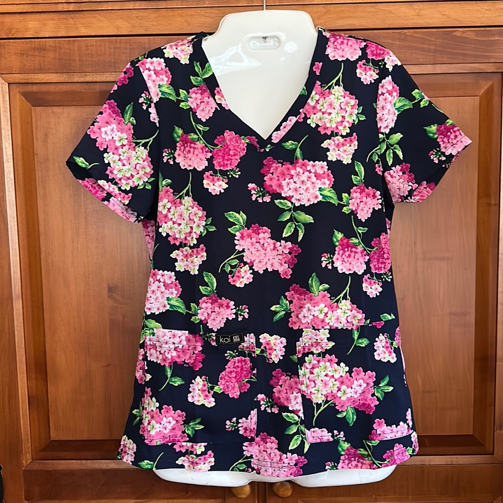 Adorable Koi Basics scrub top
